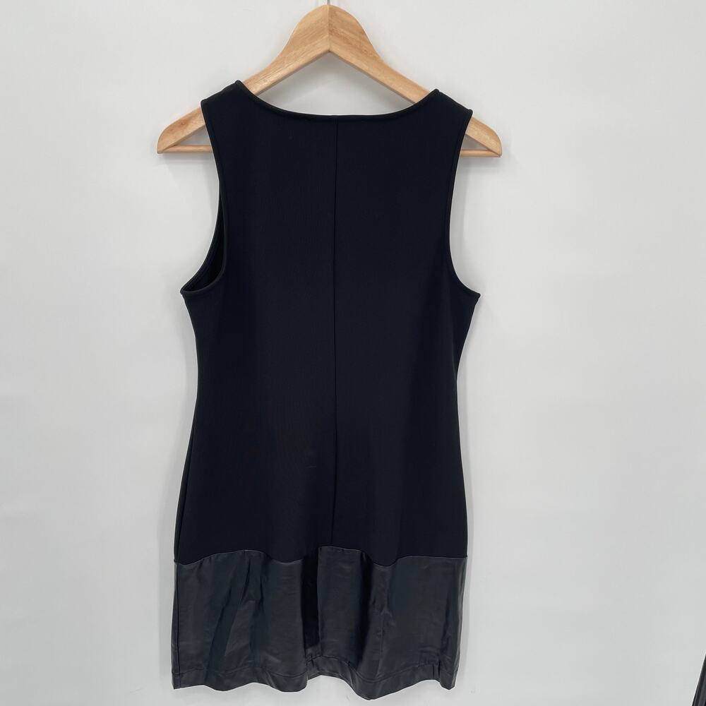 BOSTON PROPER Black Sleeveless Dress with Faux Leather Tie Detail // S - Picture 8 of 9